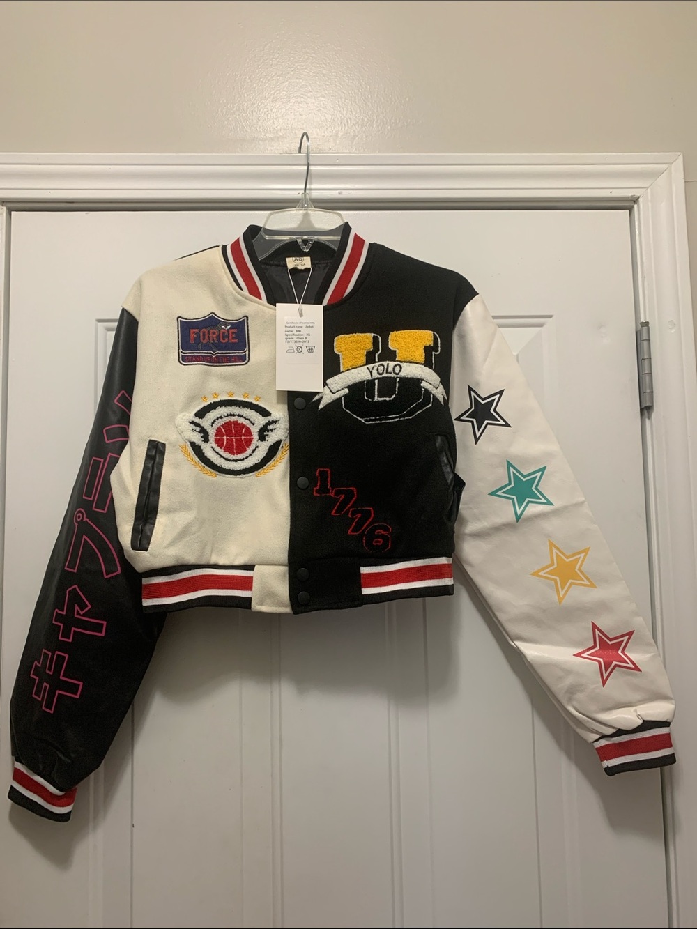 3/$15 NWT Varsity Costume Jacket - Black & White Size XS